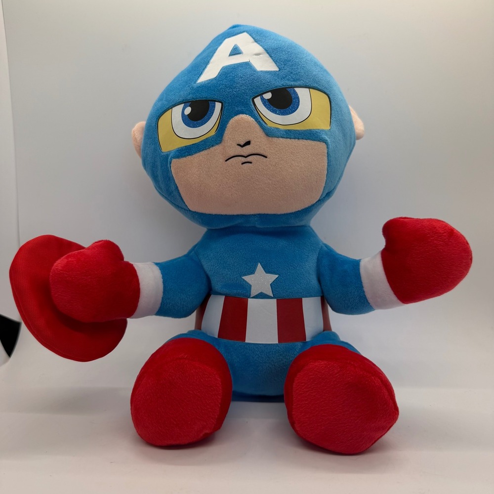 Ty Marvel Captain America Plush 9 inch Stuffed Toy Superhero Shield Blue Red